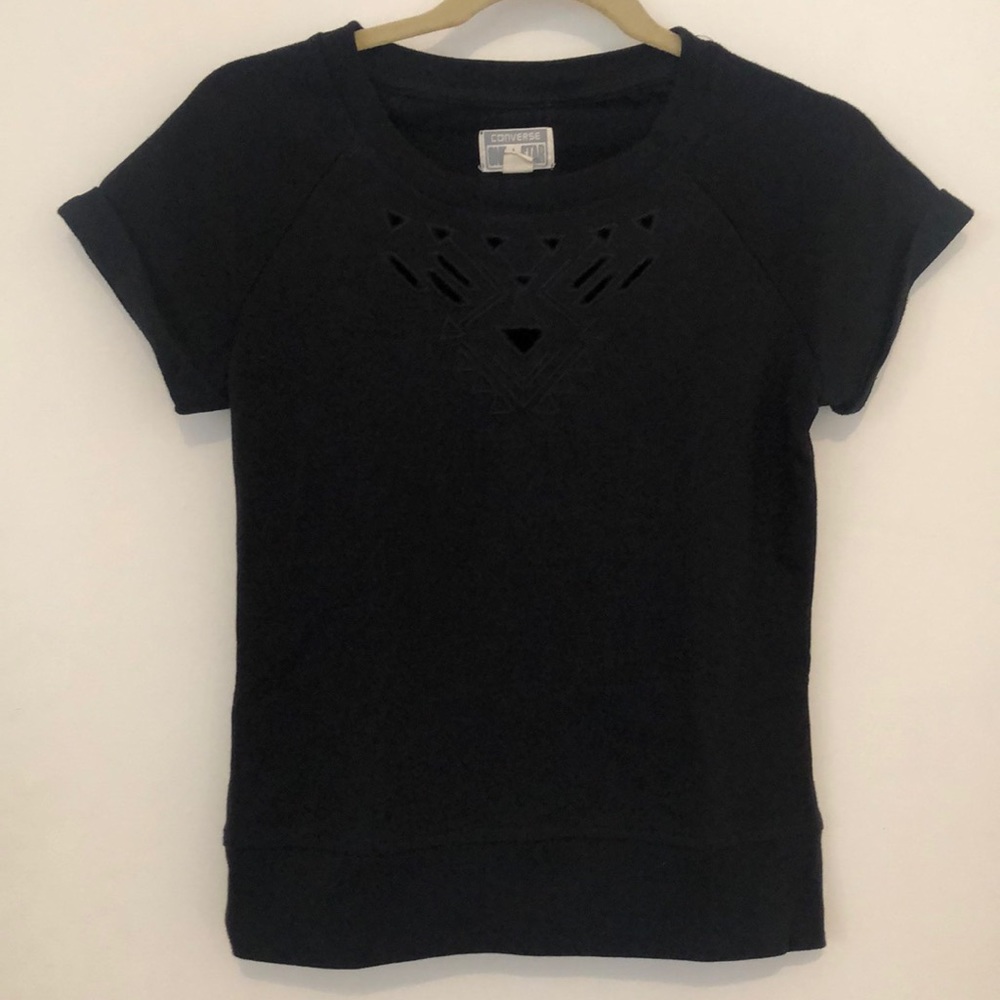 Black Sweatshirt With Cut Out Design